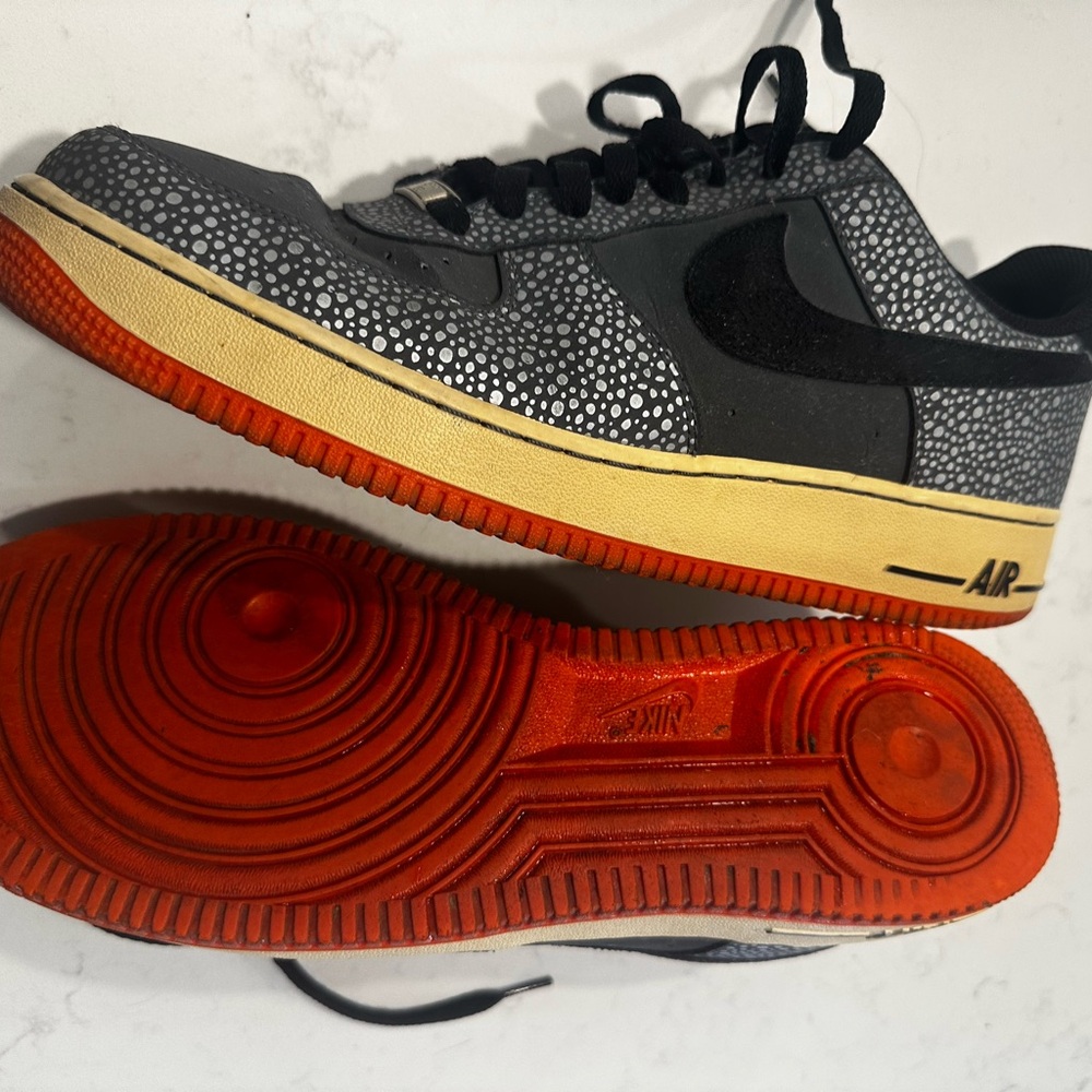 Nike Air Force 1 Low Safari Dark Grey Orange 488298-079 Men's Shoes Size 13 - Picture 5 of 7